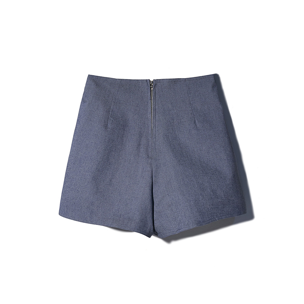 [MOTIFEST] Garments Denim Wrap Skirt-Pants ( Blue )