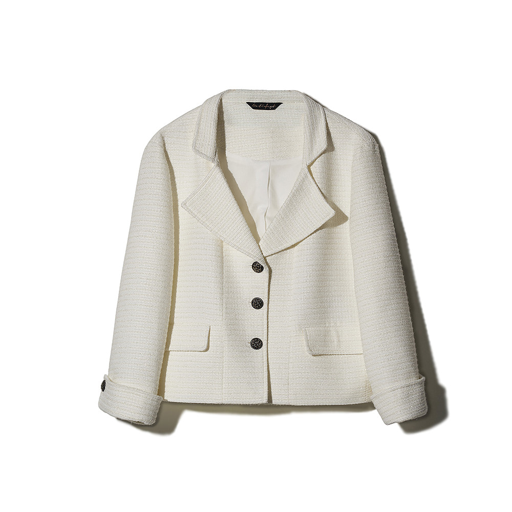 [MOTIFEST] Garments Tweed Jacket ( White )